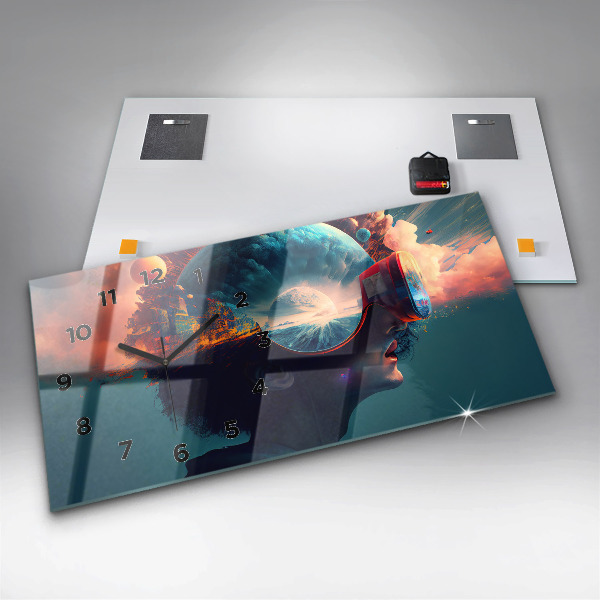 Horizontale Uhr Futuristische virtuelle Welt