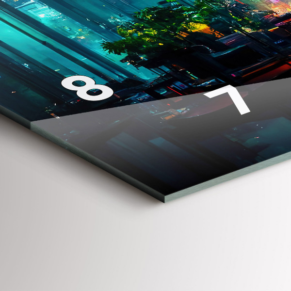 Horizontale Uhr mit motiv Stadt im Cyberpunk-Stil