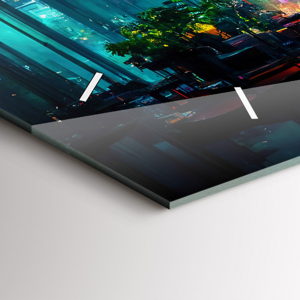 Horizontale Uhr mit motiv Stadt im Cyberpunk-Stil