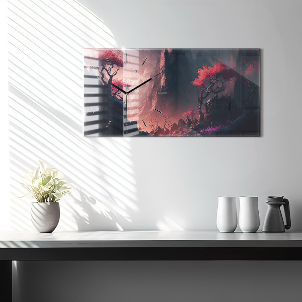 Horizontale Uhr Magischer Wald und Gebirge