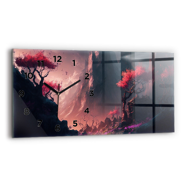 Horizontale Uhr Magischer Wald und Gebirge