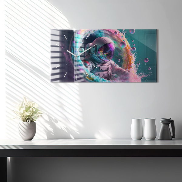 Horizontale Uhr mit motiv Kosmonautenfarbene Wolken