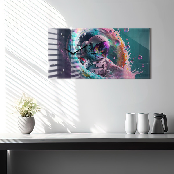 Horizontale Uhr mit motiv Kosmonautenfarbene Wolken