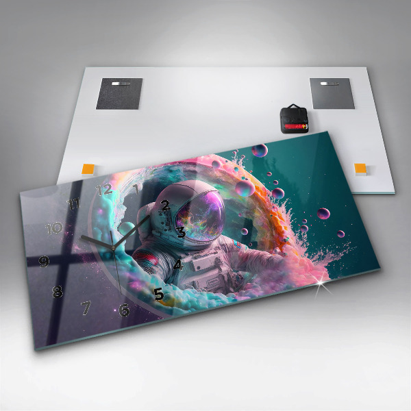 Horizontale Uhr mit motiv Kosmonautenfarbene Wolken