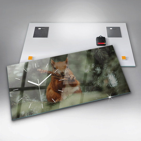 Horizontale Uhr mit motiv Eichhörnchen und Wildtiere