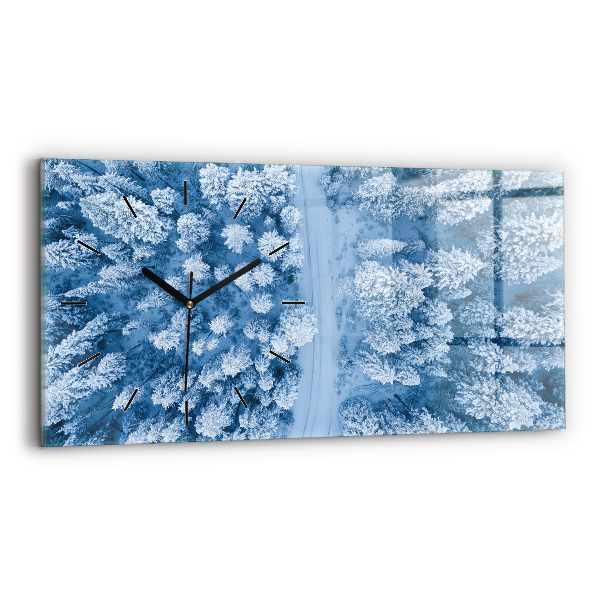 Horizontale Uhr mit motiv Wald aus der Vogelperspektive Drohne