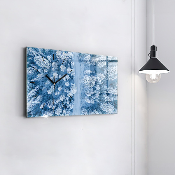 Horizontale Uhr mit motiv Wald aus der Vogelperspektive Drohne