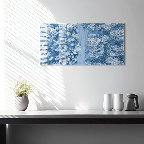 Horizontale Uhr mit motiv Wald aus der Vogelperspektive Drohne