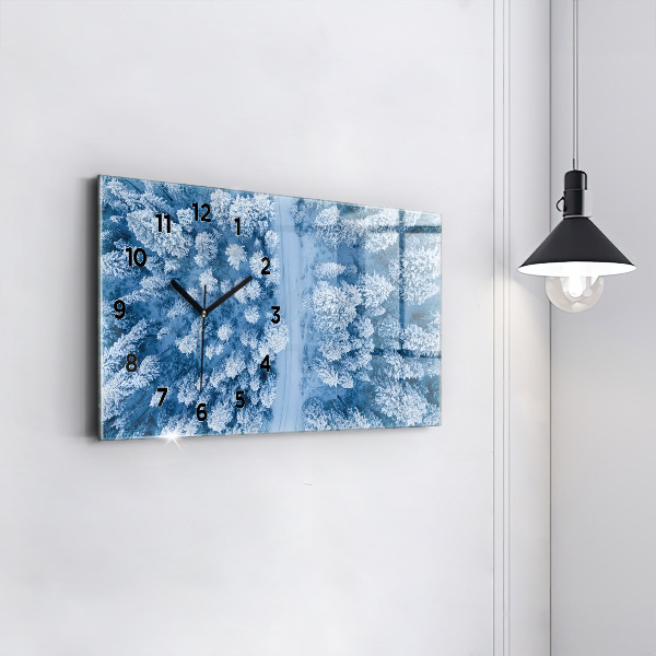 Horizontale Uhr mit motiv Wald aus der Vogelperspektive Drohne