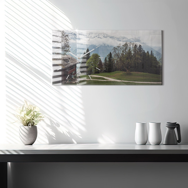 Horizontale Uhr mit motiv Blick auf die Berge