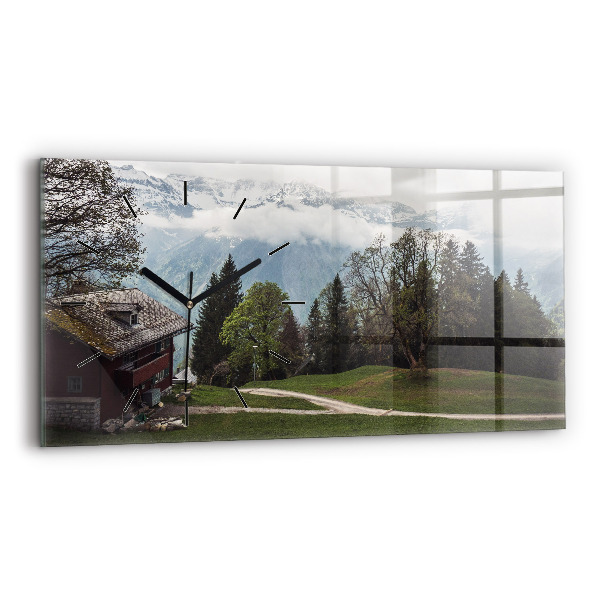 Horizontale Uhr mit motiv Blick auf die Berge