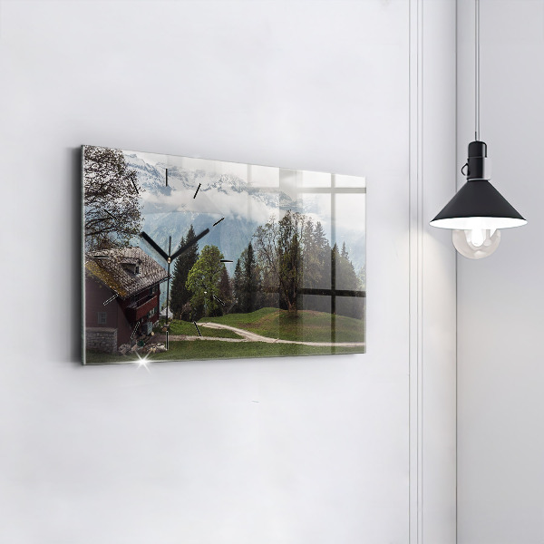 Horizontale Uhr mit motiv Blick auf die Berge