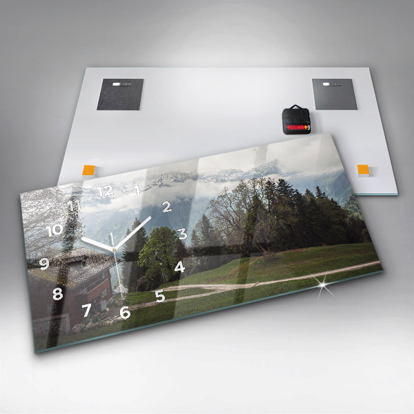 Horizontale Uhr mit motiv Blick auf die Berge