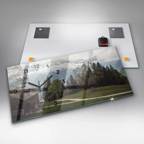 Horizontale Uhr mit motiv Blick auf die Berge
