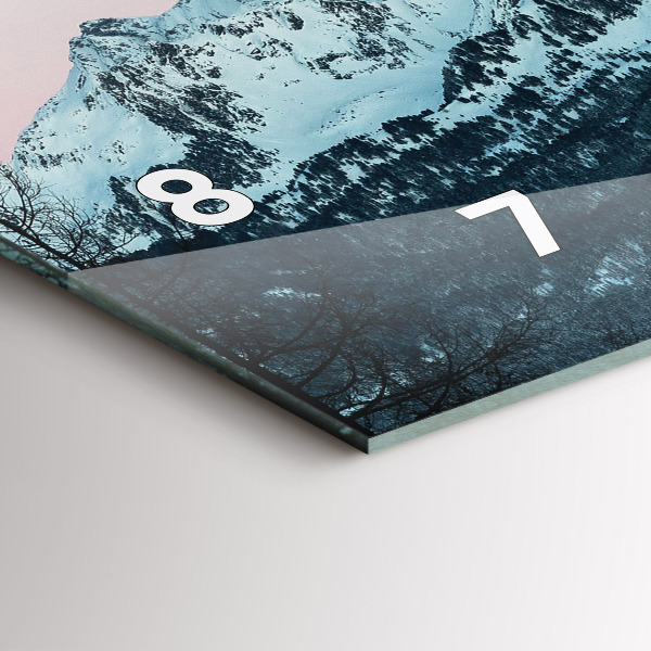 Horizontale Uhr mit motiv Bergkette im Winter