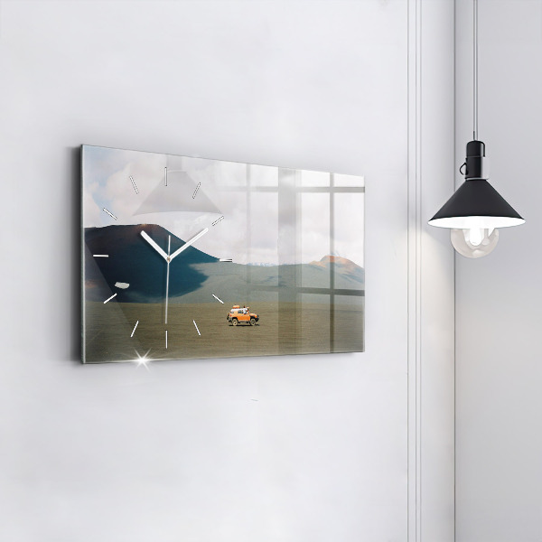 Horizontale Uhr Fahrzeug in der Wüste von Kamtschatka