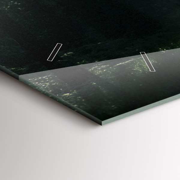 Horizontale Uhr mit motiv Waldweg und Sonnenschlieren