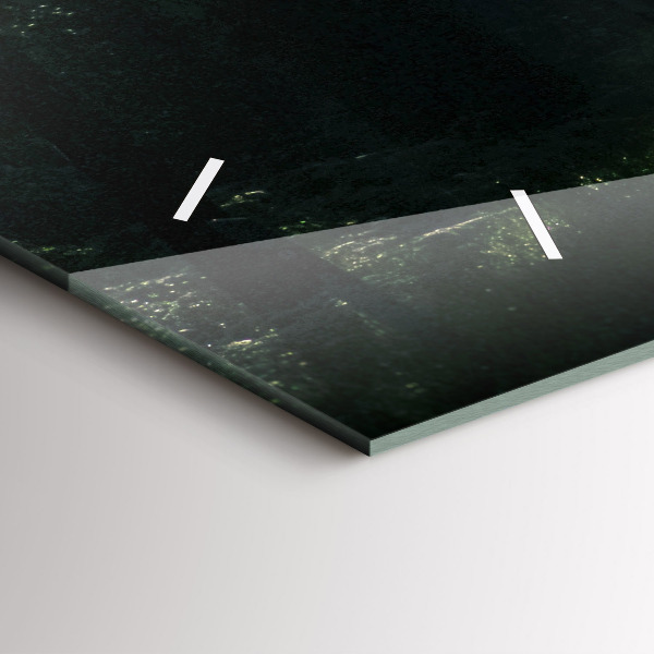 Horizontale Uhr mit motiv Waldweg und Sonnenschlieren