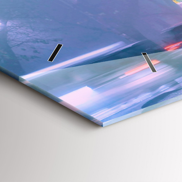 Horizontale Uhr Warschau im Nebel