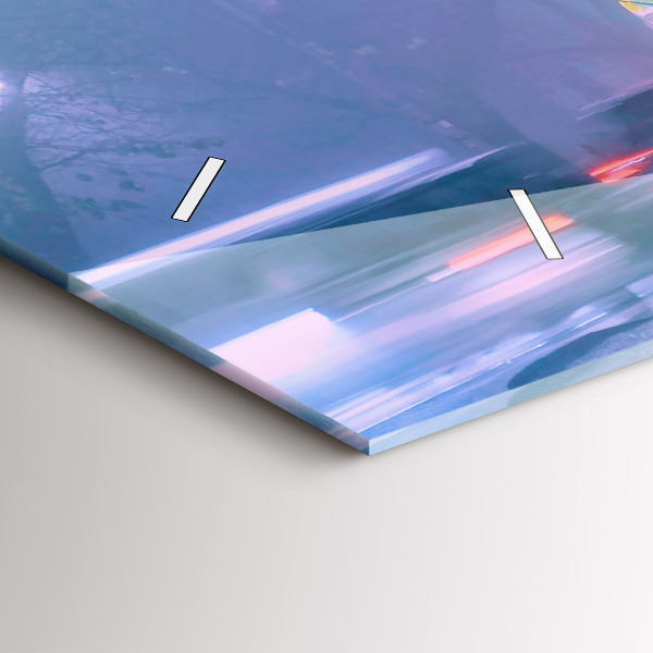 Horizontale Uhr Warschau im Nebel