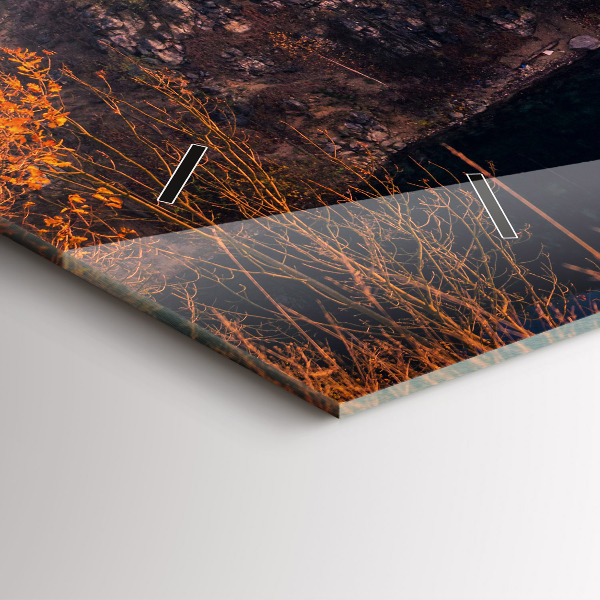 Horizontale Uhr mit motiv Krakauer See Zakrzówek Herbst