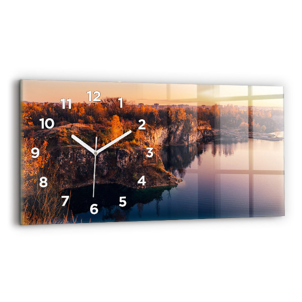 Horizontale Uhr mit motiv Krakauer See Zakrzówek Herbst