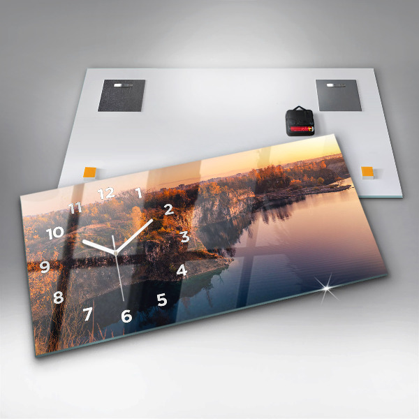 Horizontale Uhr mit motiv Krakauer See Zakrzówek Herbst