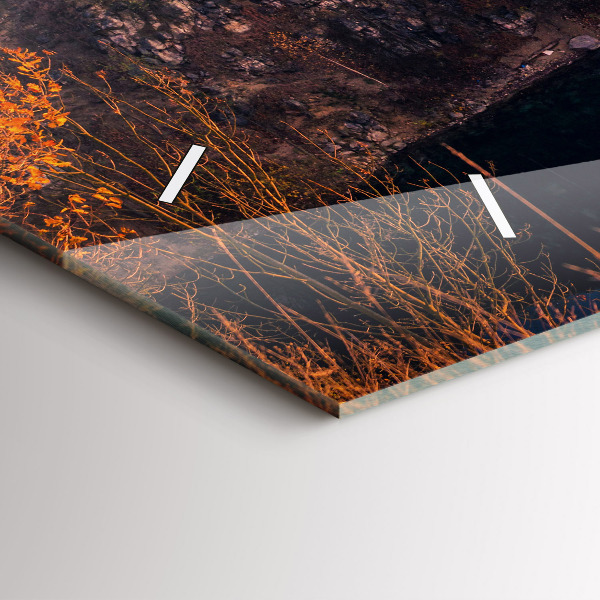 Horizontale Uhr mit motiv Krakauer See Zakrzówek Herbst