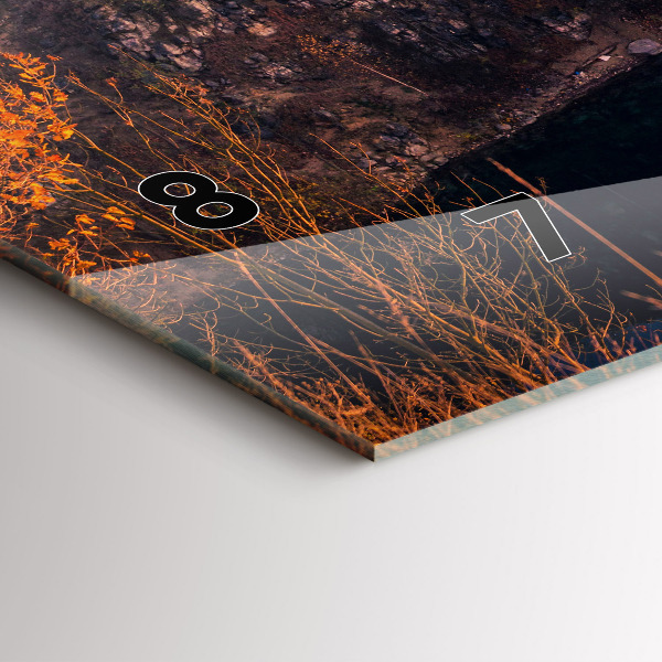 Horizontale Uhr mit motiv Krakauer See Zakrzówek Herbst