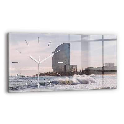 Horizontale Uhr mit motiv Surfer in Barcelona