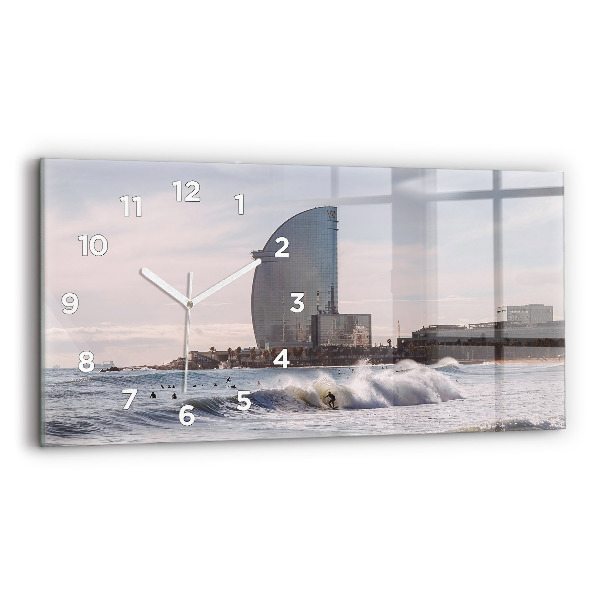 Horizontale Uhr mit motiv Surfer in Barcelona