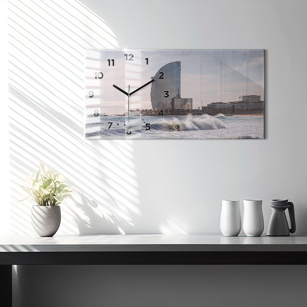Horizontale Uhr mit motiv Surfer in Barcelona