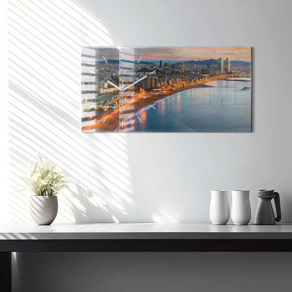Horizontale Uhr mit motiv Strand von Barcelona