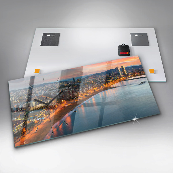 Horizontale Uhr mit motiv Strand von Barcelona