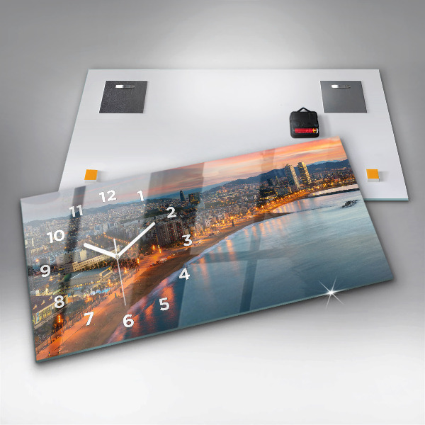 Horizontale Uhr mit motiv Strand von Barcelona