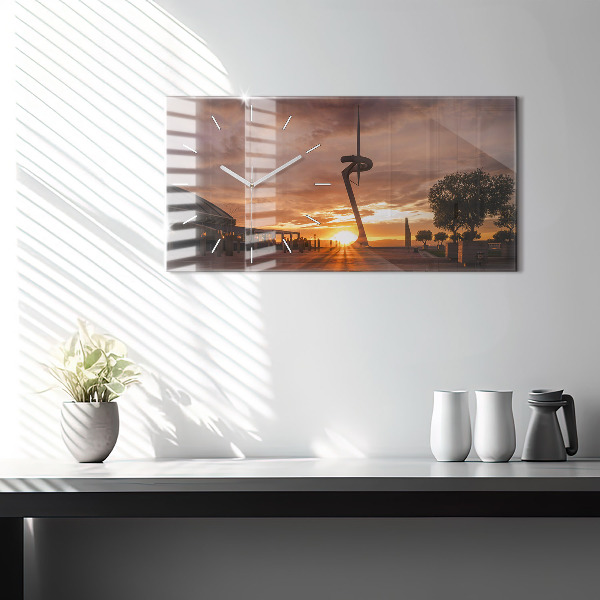 Horizontale Uhr mit motiv Olympischer Park in Barcelona