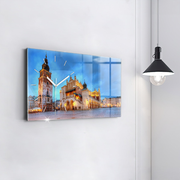 Horizontale Uhr mit motiv Hauptmarkt in Krakau