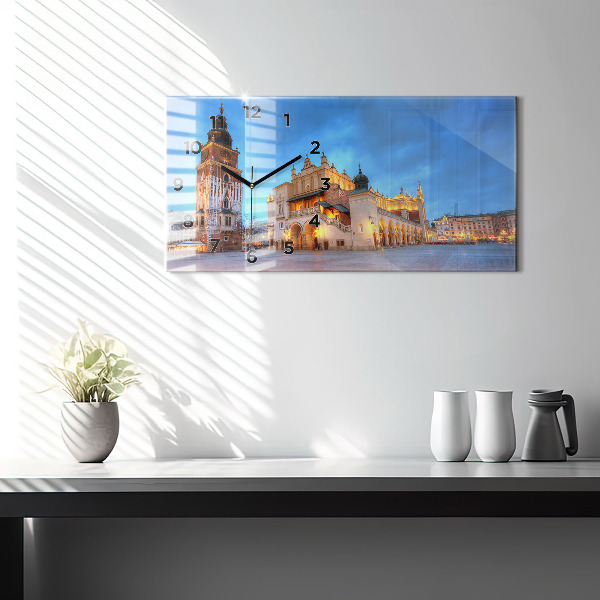 Horizontale Uhr mit motiv Hauptmarkt in Krakau
