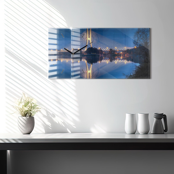 Horizontale Uhr mit motiv Brücke Rędziński Wroclaw