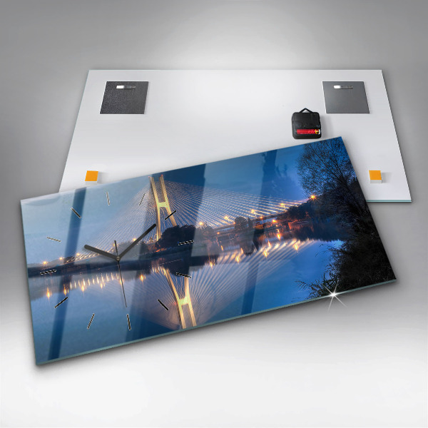 Horizontale Uhr mit motiv Brücke Rędziński Wroclaw