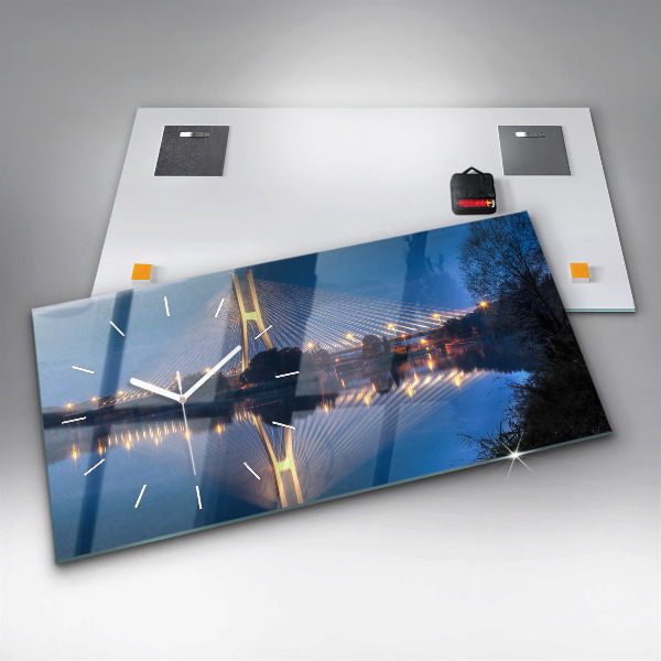 Horizontale Uhr mit motiv Brücke Rędziński Wroclaw