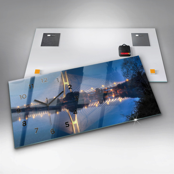 Horizontale Uhr mit motiv Brücke Rędziński Wroclaw
