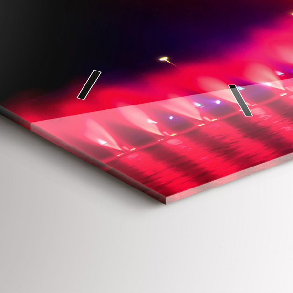 Horizontale Uhr mit motiv Breslauer Springbrunnen bei Nacht