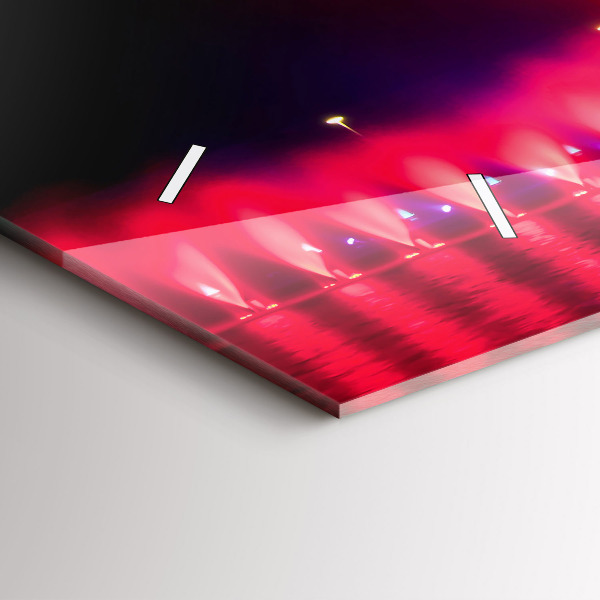 Horizontale Uhr mit motiv Breslauer Springbrunnen bei Nacht