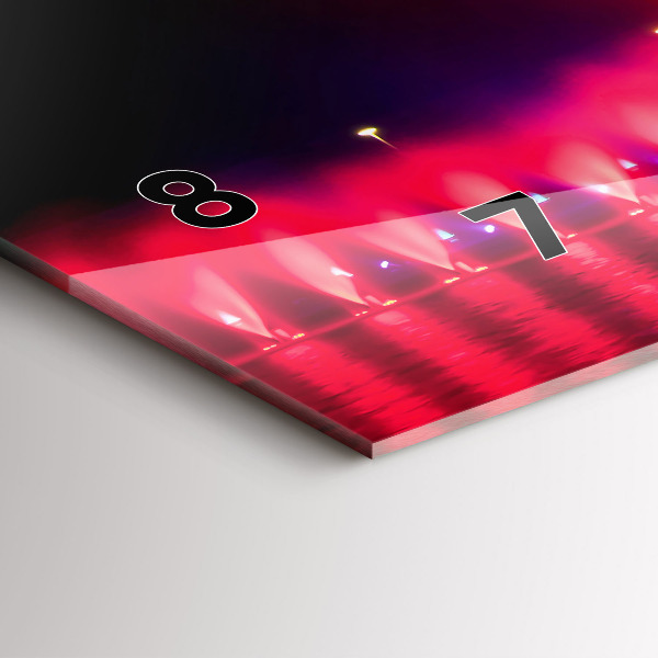 Horizontale Uhr mit motiv Breslauer Springbrunnen bei Nacht