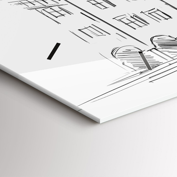 Horizontale Uhr mit motiv Skizze der Altstadt von Poznan