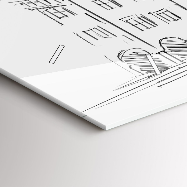 Horizontale Uhr mit motiv Skizze der Altstadt von Poznan