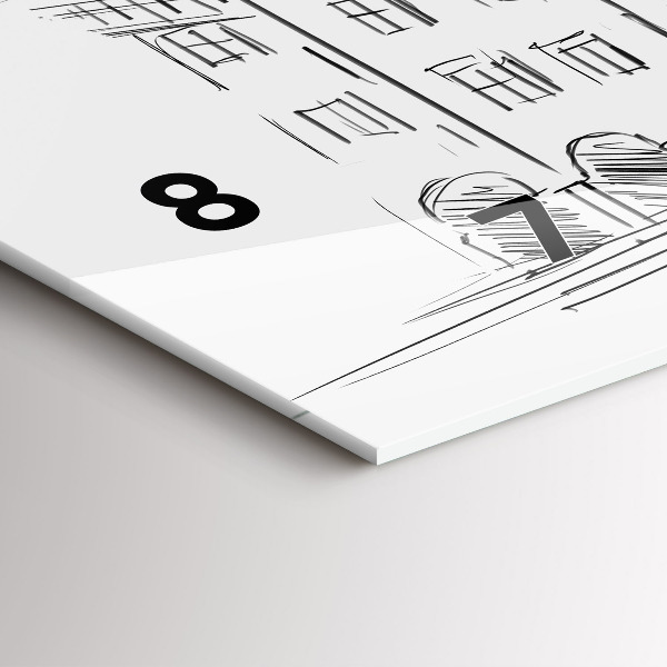 Horizontale Uhr mit motiv Skizze der Altstadt von Poznan