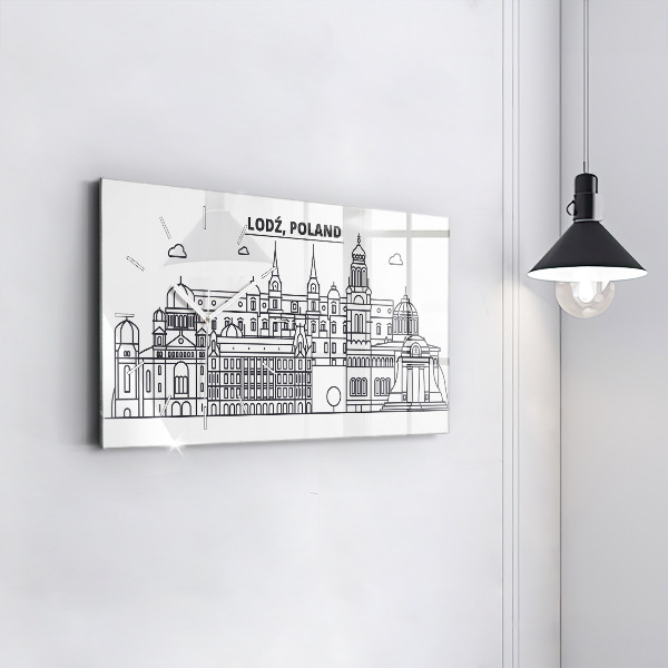 Horizontale Uhr Łódź Architektur-Panorama