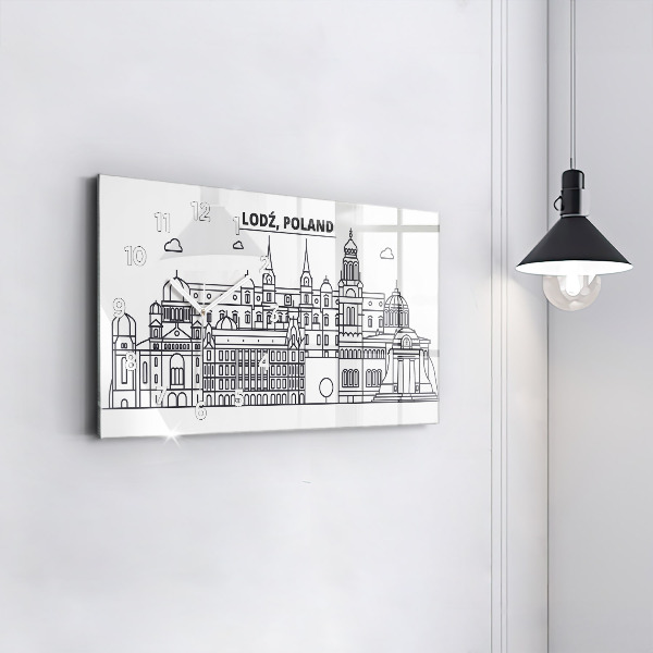 Horizontale Uhr Łódź Architektur-Panorama